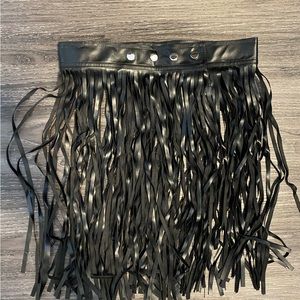 Faux leather festival wrap skirt